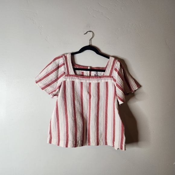 Madewell Lightspun Harlow Square-Neck Top Size Large - Picture 2 of 6